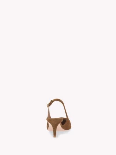 Gianvito Rossi Robbie Suede Leather Slingback In Brown