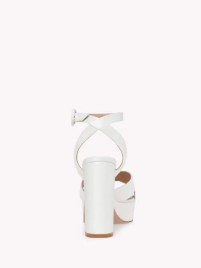 Gianvito Rossi Sabrina Satin Crisscross Ankle-strap Platform Sandals In White