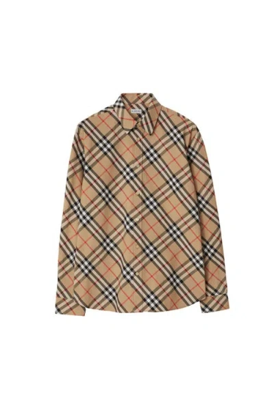 Burberry Button-down Collar Checked Pattern Shirt In Multi