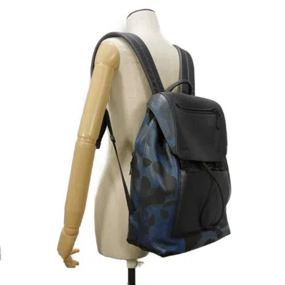 Pre-owned Coach Black Blue Leather Backpack () In Multi