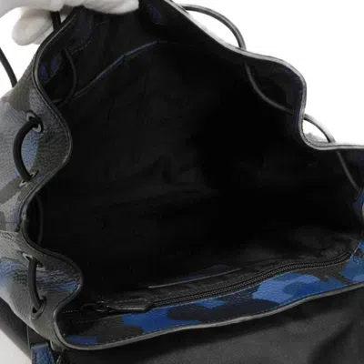 Pre-owned Coach Black Blue Leather Backpack () In Multi