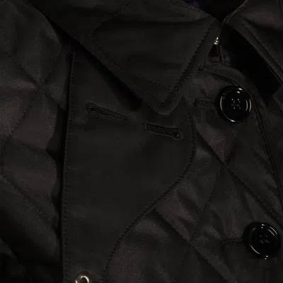 Burberry Long Sleeved Quilted Buttoned Jacket In Black