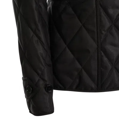 Burberry Long Sleeved Quilted Buttoned Jacket In Black