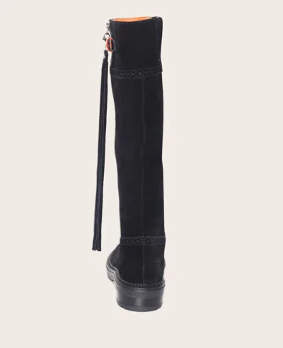 Gentle Souls - Wheron Suede Tassel Pull Side Zip Lug Boot In Black