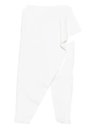 Khaite Jaia Ruffled Split Midi Skirt In White