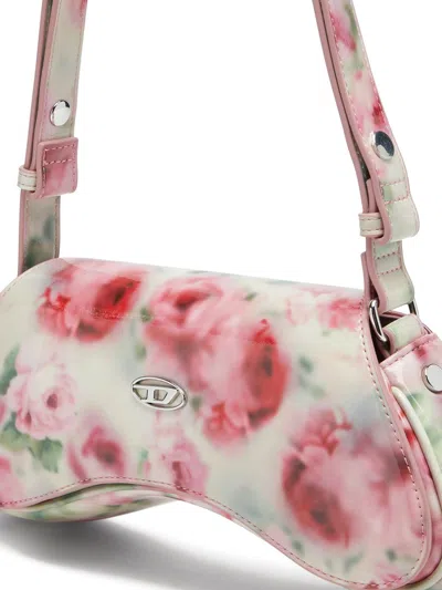 Diesel White And Pink Play Polyurethane Handbag In Neutral