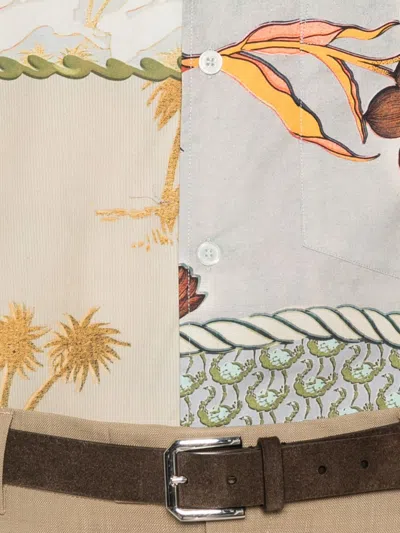 Paul Smith Cotton Shirt Camp Collar Floral Patchwork In Multi