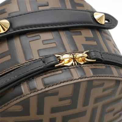 Pre-owned Fendi Black Brown Leather Backpack () In Multi
