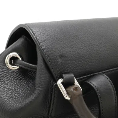 Pre-owned Gucci Black Bamboo Leather Backpack Shoulder Bag ()