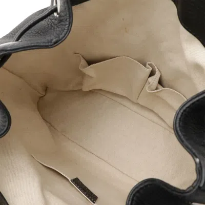 Pre-owned Gucci Black Bamboo Leather Backpack Shoulder Bag ()