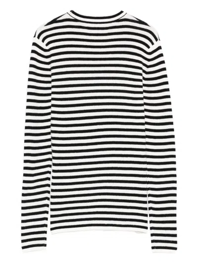 Lisa Yang Vivian Striped Cotton And Cashmere Top In Black