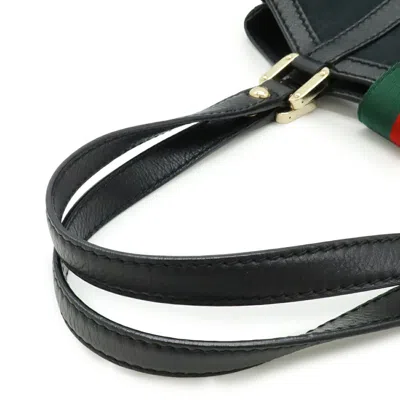 Pre-owned Gucci Gg Canvas Black Green Red Color Gg Canvas Leather Shoulder Bag Tote Bag () In Multi