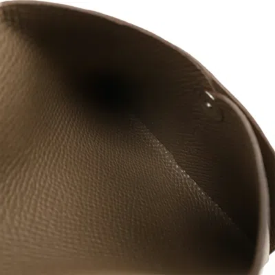 Pre-owned Hermes Bastia Etoupe Gray Epsom Leather Coin Purse/coin Case ()