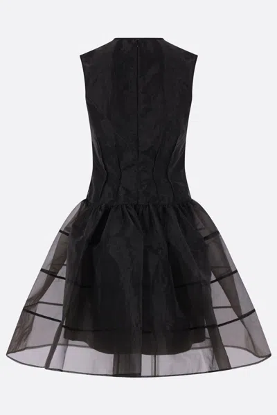 Cecilie Bahnsen Crew-neck Mini Dress In Black