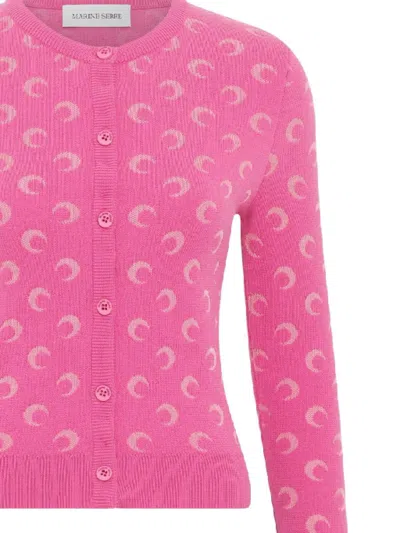 Marine Serre Sweaters In Pink