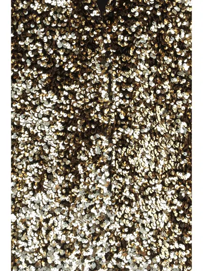 Ella Single-breasted Jacket With Sequins In Gold