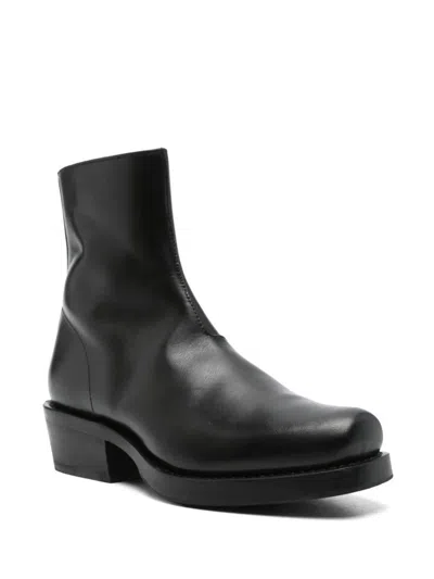 Second / Layer 50mm Leather Ankle Boots In Black