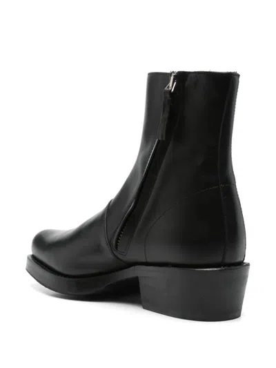 Second / Layer 50mm Leather Ankle Boots In Black