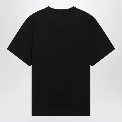 Burberry Equestrian Knight Cotton T-shirt In Black