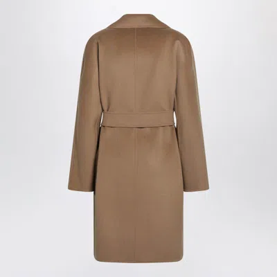 Max Mara Studio Camel Wrap Coat In And In Brown