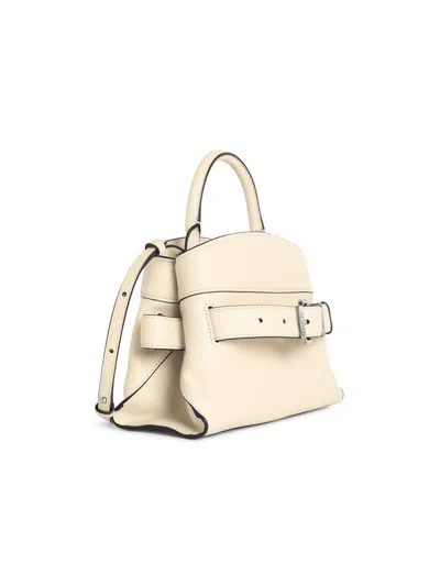 Marc Jacobs 'the Small Satchel' White Leather Bag In Nude