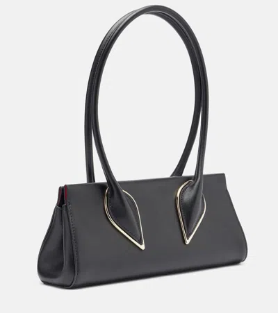 Christian Louboutin Venus Calf Leather Baguette Shoulder Bag In Black
