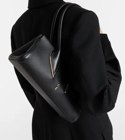 Christian Louboutin Venus Calf Leather Baguette Shoulder Bag In Black