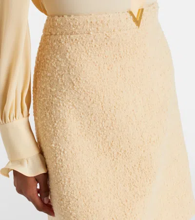 Valentino Vgold Wool-blend Tweed Miniskirt In Neutral