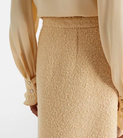 Valentino Vgold Wool-blend Tweed Miniskirt In Neutral