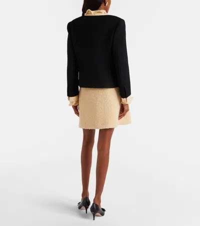 Valentino Vgold Wool-blend Tweed Miniskirt In Neutral