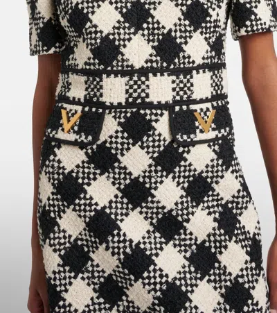 Valentino Vgold Checked Tweed Minidress In Multi
