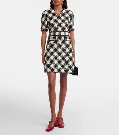 Valentino Vgold Checked Tweed Minidress In Multi