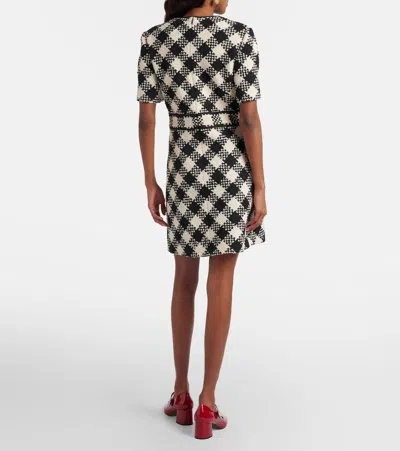 Valentino Vgold Checked Tweed Minidress In Multi