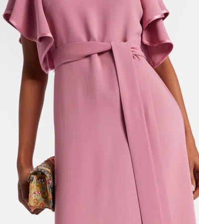 Valentino Cady Couture Embellished Belted Gown In Pink