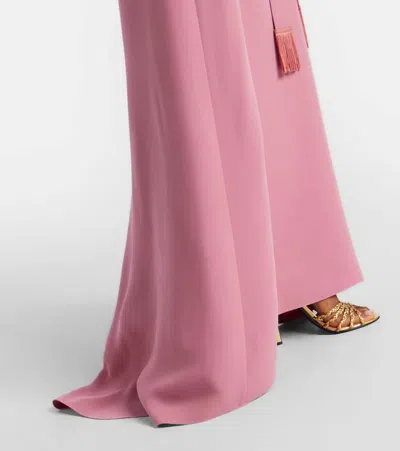 Valentino Cady Couture Embellished Belted Gown In Pink