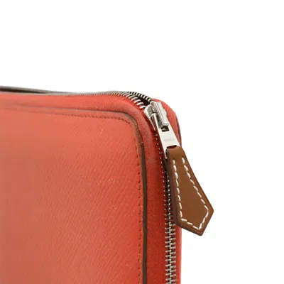 Pre-owned Hermes Pink Rose Jaipur Epsom Leather Silk Long Wallet (bi-fold) ()