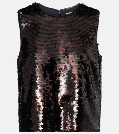 Staud Sequined Top In Red