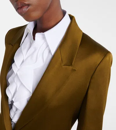Max Mara Long-sleeved Suit Jacket In Brown