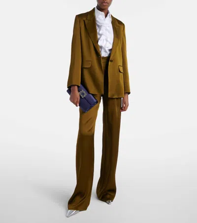 Max Mara Long-sleeved Suit Jacket In Brown