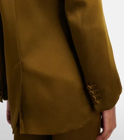 Max Mara Long-sleeved Suit Jacket In Brown