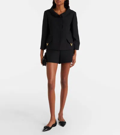 Jimmy Choo Love Leather-trimmed Mesh Ballet Flats In Black