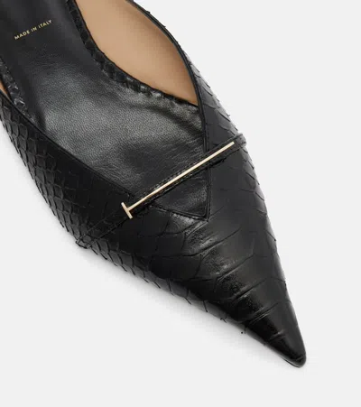 Tom Ford Julianne Patent Python-printed Mules In Black