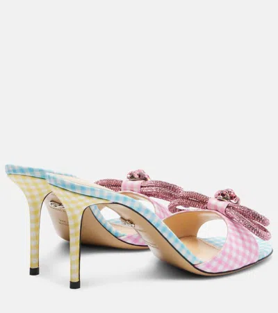 Mach&mach Double Bow 85 Gingham Mules In Pink