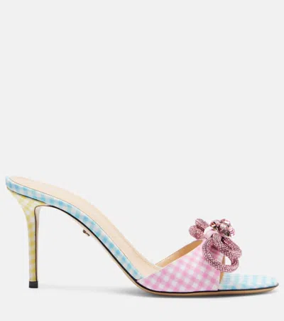Mach&mach Double Bow 85 Gingham Mules In Pink