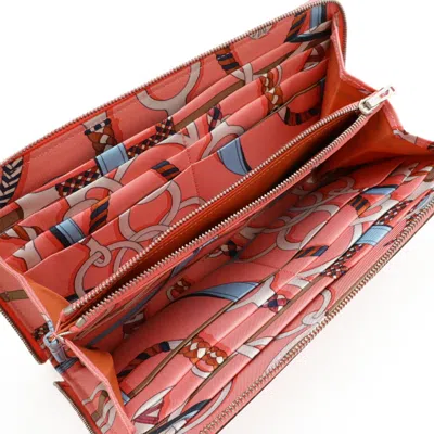Pre-owned Hermes Silk'in Rose Azalee Epsom Leather Silk Long Wallet (bi-fold) () In Pink
