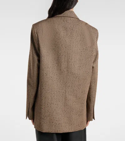 Rohe Róhe Herringbone Wool-blend Blazer In Brown