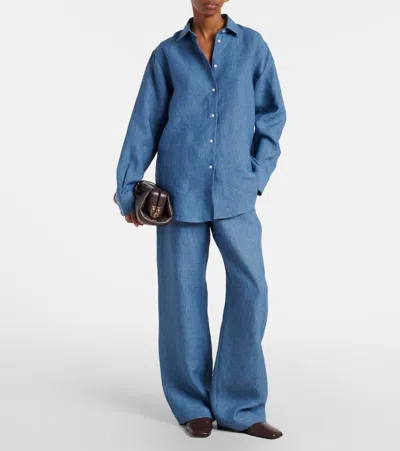 Rohe Chambray Buttoned Shirt In Blue