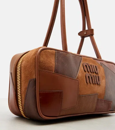 Miu Miu Beau Small Leather Top-handle Bag In Brown