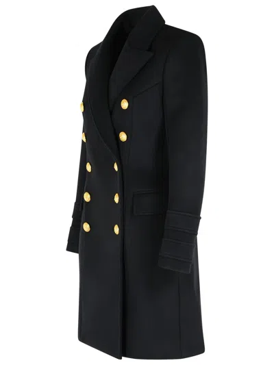 Balmain 10 Buttons Coat In Virgin Wool And Cashmere Women In Black