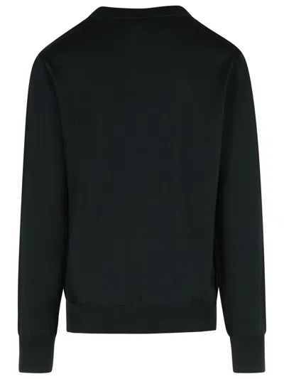Balmain Paris Logo Intarsia Merino Wool Blend Sweater In Green
